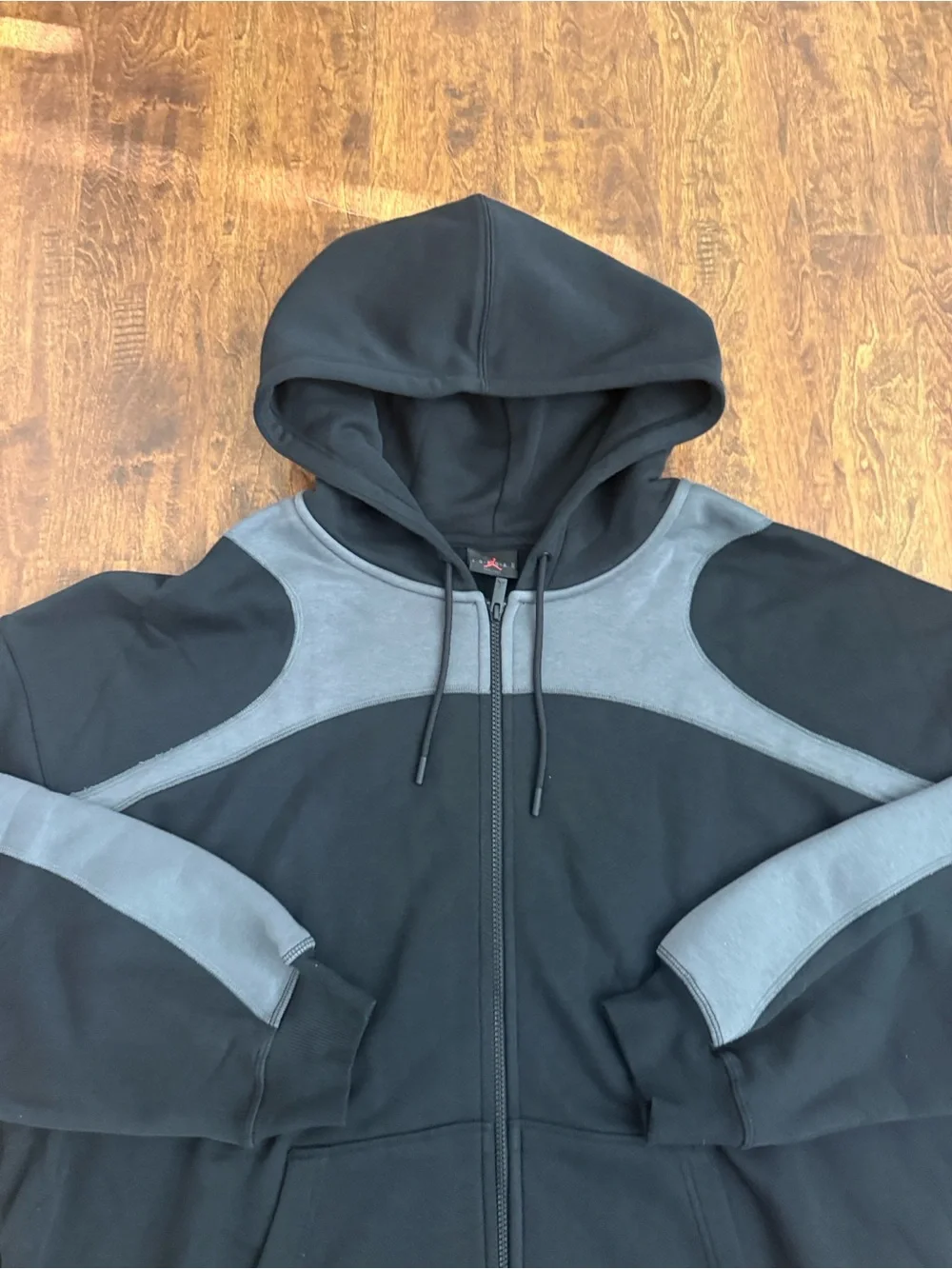 Jordan Black and Gray Full-Zip Hoodie